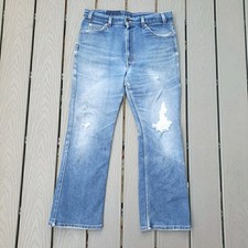 Vintage Levis 517 Jeans Mens 36x30 34x28 Fit Blue Denim Bootcut DESTROYED 90s