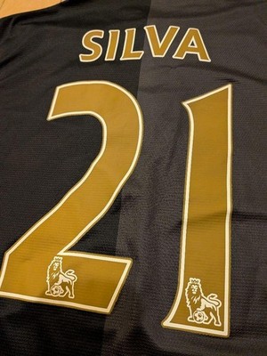 David Silva NIKE Manchester City 13/14 Away Size L Soccer Jersey
