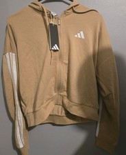 ADIDAS Essentials 3-Stripes French Terry zip Hoodie SANDSTONE JY3133 MEDIUM
