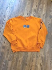 Minimaru One Piece Ace Japanese Anime Embroidered XLarge Orange Pullover Crew