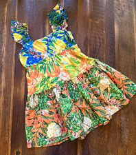 Farm Rio Caipirinha Floral Smocked Square Neck Short Sundress S