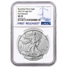 2022-W $1 1-oz Burnished American Silver Eagle NGC MS70 FR Blue Label