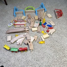 Maxim Enterprise  Blue Bridge Wooden Magnet Toy Train Railroad Nice!