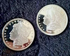 Lot of Two 1 oz SMI Silver Morgan Rounds
