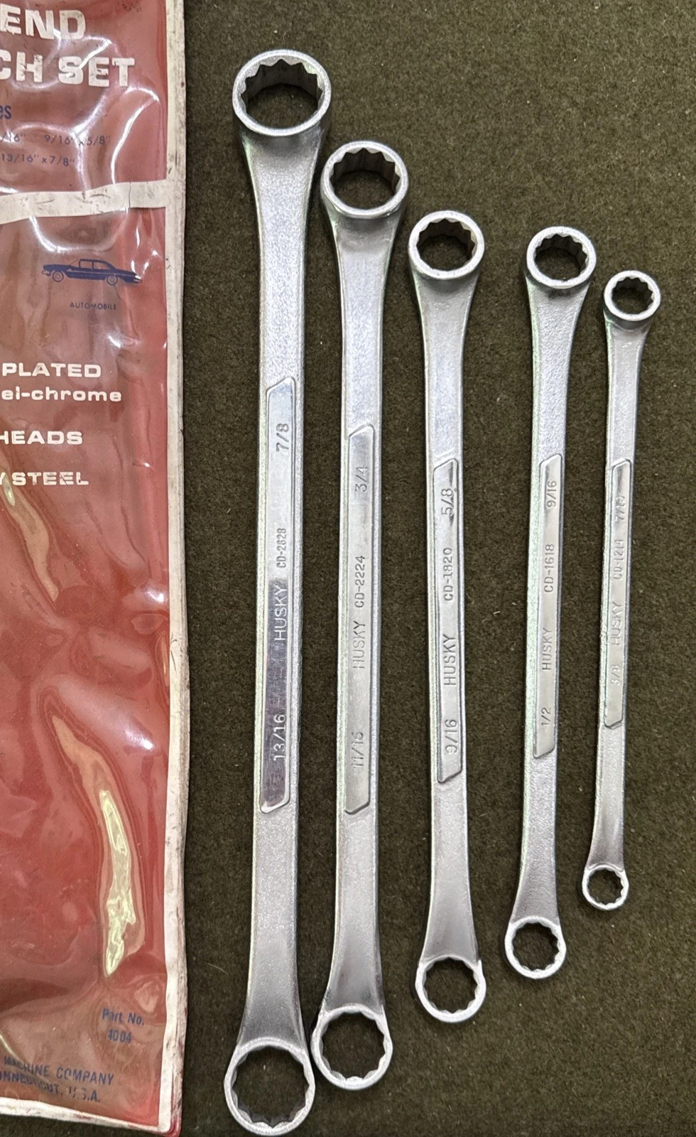 Vintage New Britain Husky Wrench Set with ORIGINAL POUCH USA 🇺🇸 Nice!