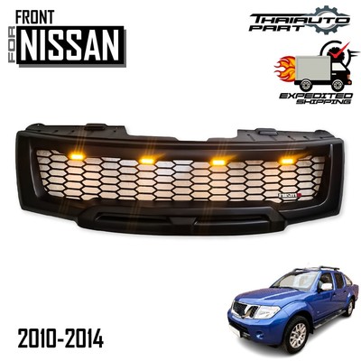 Front Grille Matte Black Amber LED For Nissan Navara Pathfinder Facelift 2010-14
