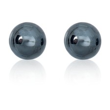 AVORA 925 Sterling Silver 6mm Hematite Ball Stud Earrings