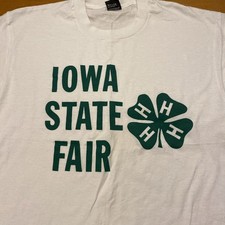 Vintage Iowa State Fair 4H White T Shirt Size XL Made In USA