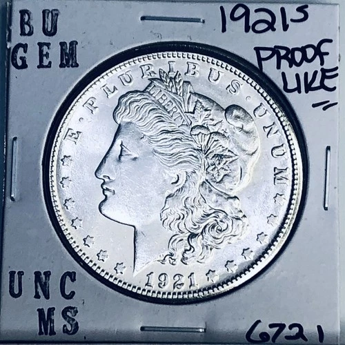 1921 S BU GEM MORGAN SILVER DOLLAR UNC MS+++ U.S. MINT RARE COIN 6721