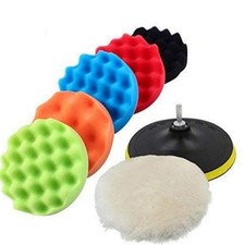 8pc 5 Car Buffing Pads Polishing Sponge Set Waxing Foam Polisher Kit For Drill