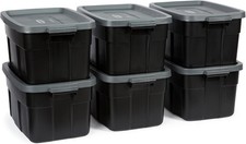 6 Pack (14 GAL - 6 Pack Solid Black and Grey), 14 GAL, Multipurpose, Durabl