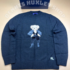Polo Ralph Lauren Holiday Polo Bear Metallic Sweater Black Women's Small NWT.