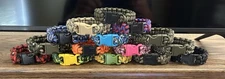 BLOWOUT (6 Pack) 550 Tactical EDC Cobra Paracord Survival Bracelets 8” W Buckle
