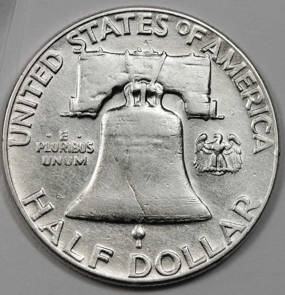 1955 Franklin Half Dollar.  Error.  "Bugs Bunny". (Inventory A) - Image 2 of 3