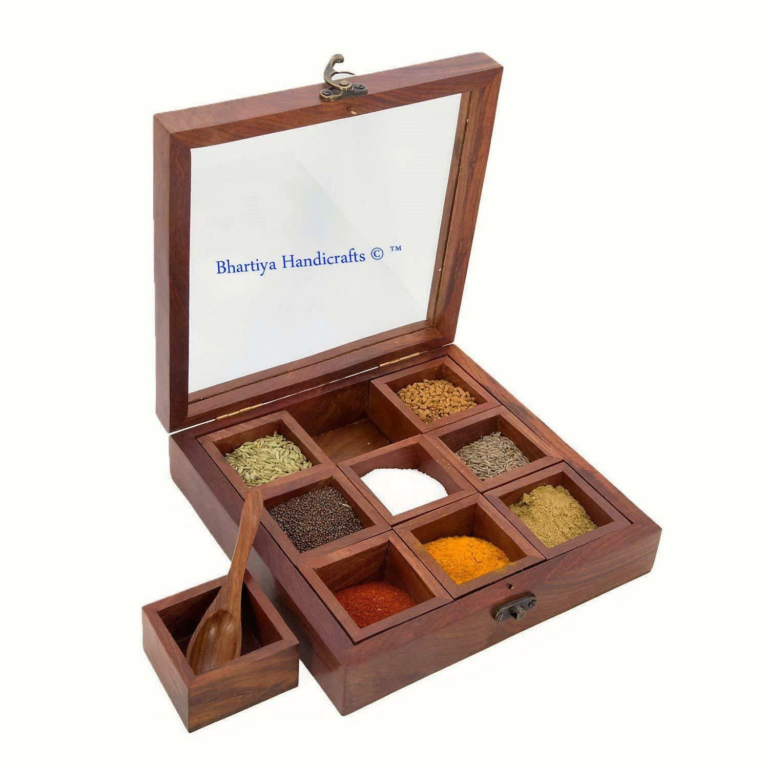 Wooden Spice Box/Wooden Masala Box Wooden Utility Masala Box/Made of Finest wood