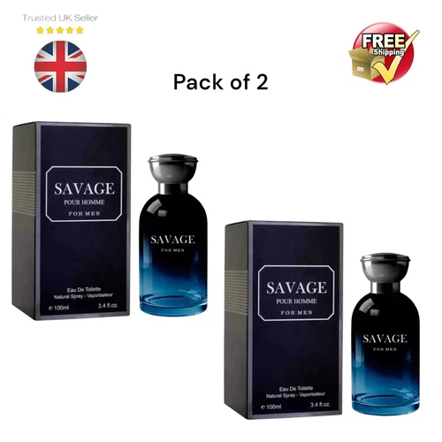 2x Savage Perfume For Men 100ml, Mens Perfume Spray Mens Fragrance Gift For Him