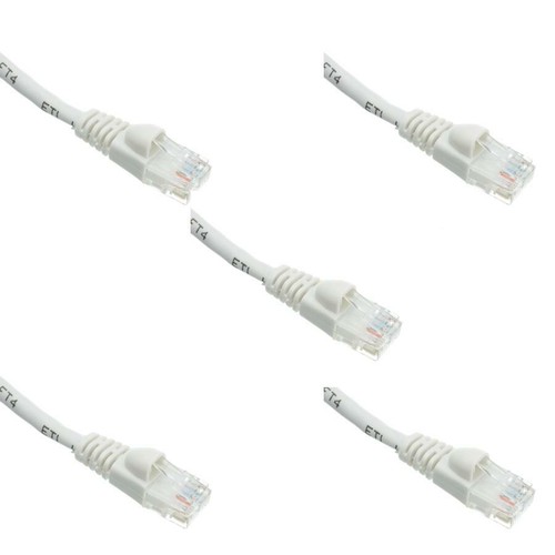 Pack of 5 Cables Snagless 75 Foot Cat5e White Network Ethernet Patch Cable - 第 1/5 張圖片