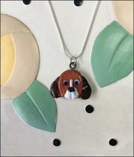 Handmade Beagle Glass Charm Necklace - UNIQUE- New - FREE SHIPPING