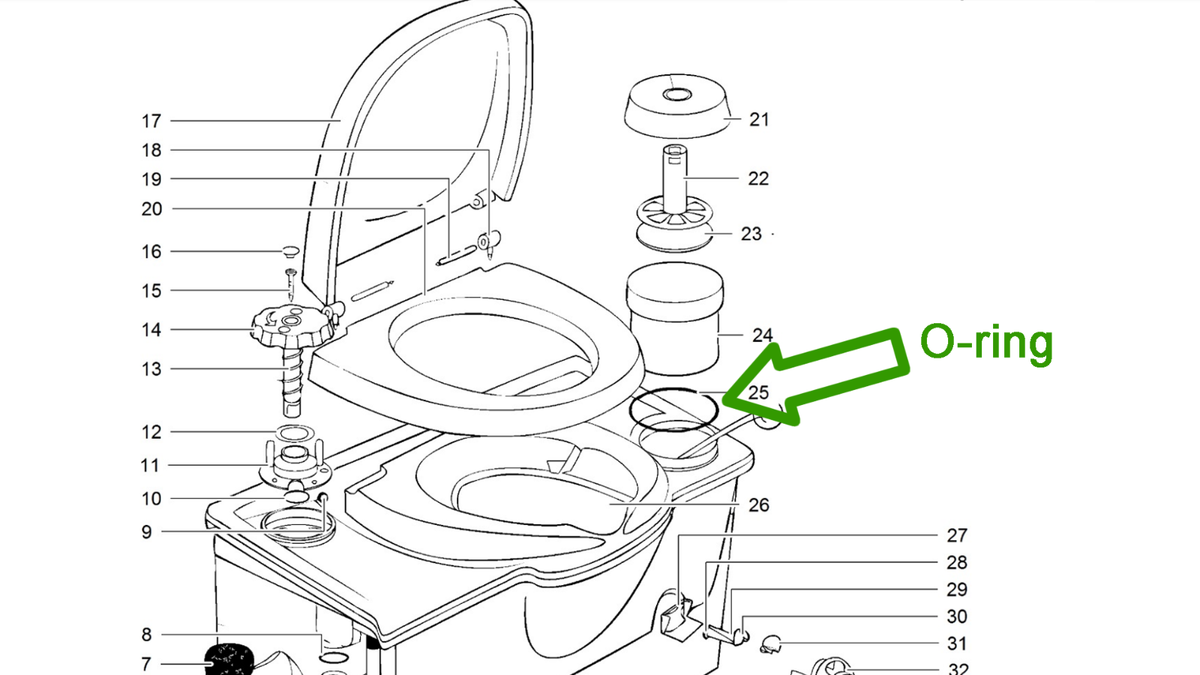 THETFORD CASSETTE TOILET O-ring/seal Toilet Roll Holder/manual Flush C2 C3 C4 £4.87 - UK - Foto 5