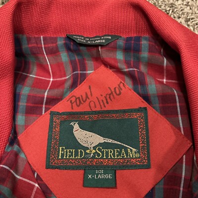 Vintage Field & Stream Jacket Mens XL Red Lined Full Zip Polyester