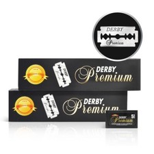 Derby Premium Double Edge Razor Blades DE Shaving 200 Count for Safety Razors