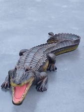 Krokodil Alligator gross Deko Figur Gartenfigur Groß Tierfigur 65x16x12cm Neu