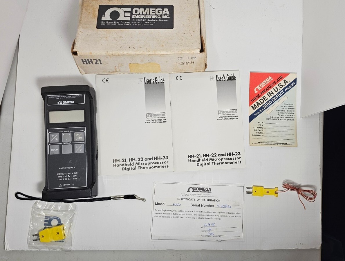 Omega HH21 Microprocessor Thermometer Type JKT Thermocouple