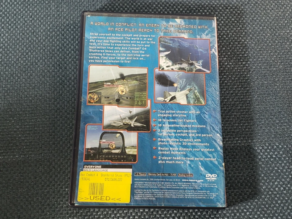 ACE COMBAT 4 SHATTERED SKIES PLAYSTATION 2 VIDEO GAME COMPLETE - Image 2 of 3