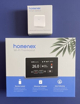 Homenex Wi-Fi Smart Thermostat with 1 Remote Sensor, Touch Display  Alexa Comp. 