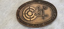 3.5" Belt Buckle Shooting World Championships USA Sweden Germany 1986 44TH