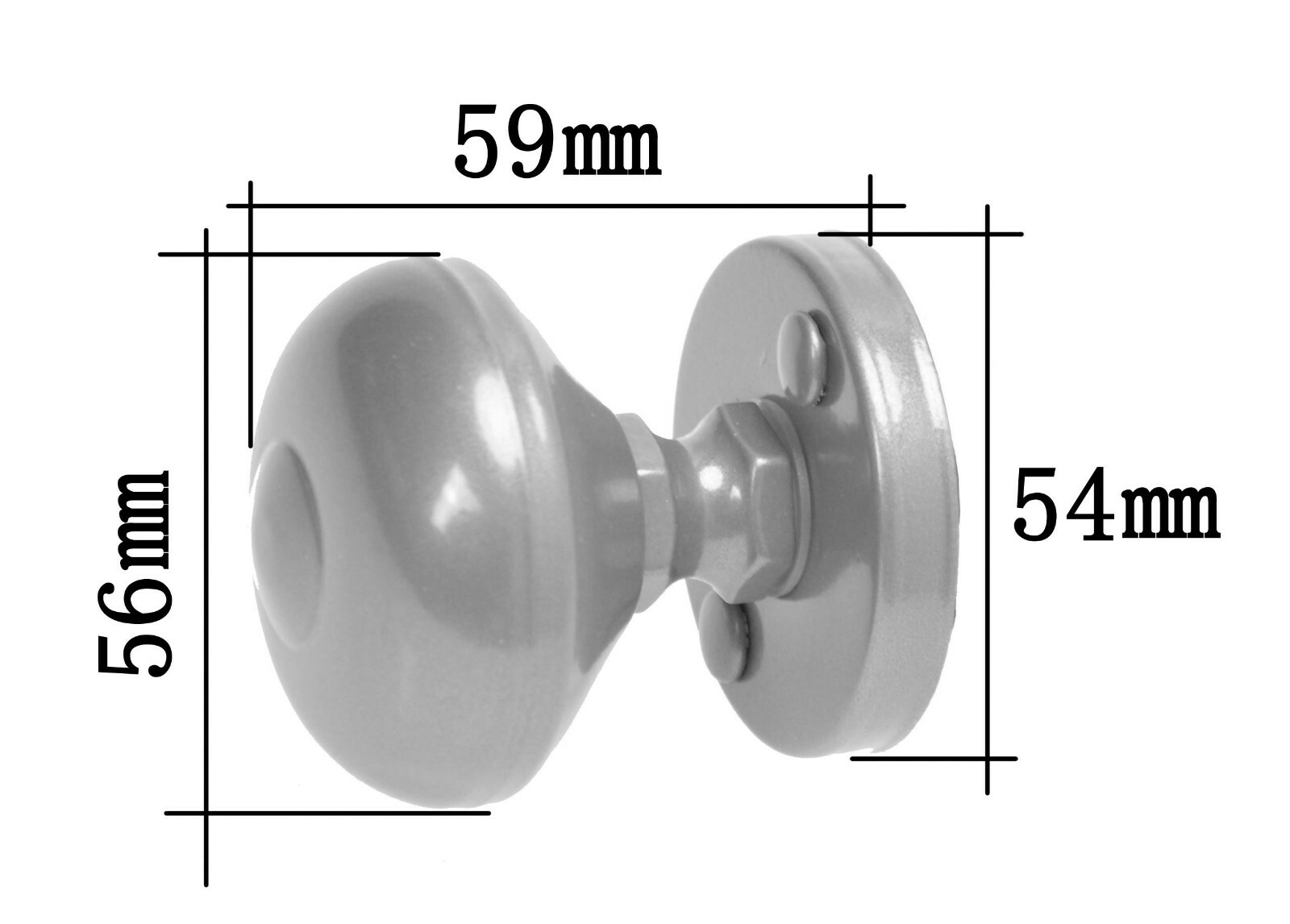 Aqbau® Set 2 tlg. Türknopf Drehbar auf Rundrosette Knopfdrücker