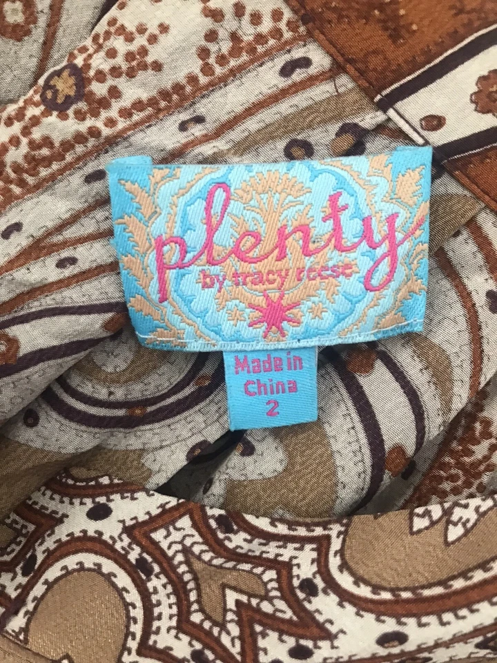 Usado en Excelente Condición Vestido Plenty by Tracy Reese Talla 2 100% Seda Paisley Cremallera Completa Imitación Envolvente Foto 2 de 4