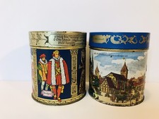 2 Vintage Tins E. Otto Schmidt Nurnberg German Lebkuchen Gingerbread Colorful