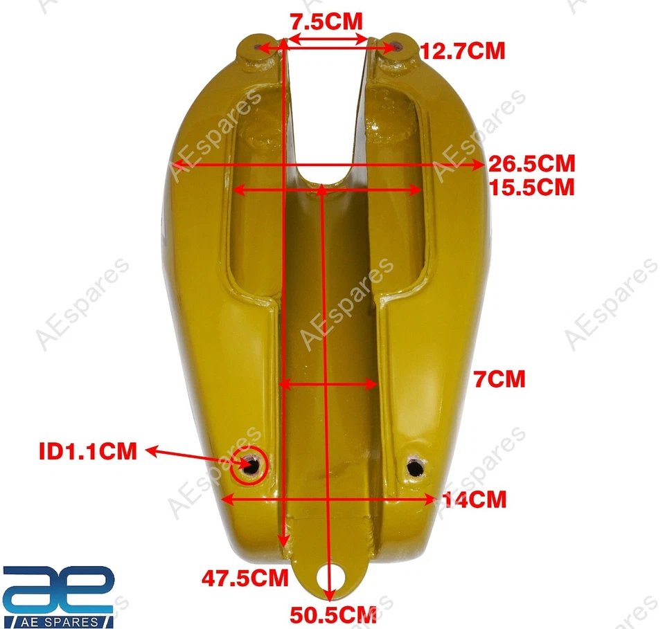 Per Triumph T120 Bonneville 3,5 GL Golden & White serbatoio benzina e distintivi - Immagine 2 di 4