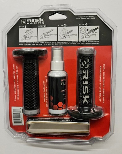 BRAND NEW RISK RACING FUSION 2.0 MOTOCROSS GRIPS TECH BONDING SYSTEM - MX GREY - Picture 2 of 2