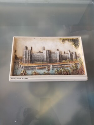Vintage, seltene Carnarvon Castle Osborne Ivorex 3D Wandbehang Plakette    