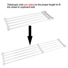 Expanding Wardrobe Storage Closet Organiser 75-120cm for Airing Cupboard Shelves