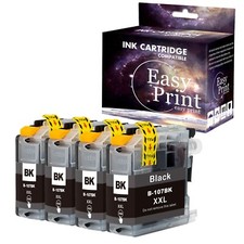 4-Pack LC107 Black Ink Cartridge Used for MFC-J475DW MFC-J4310DW Printer