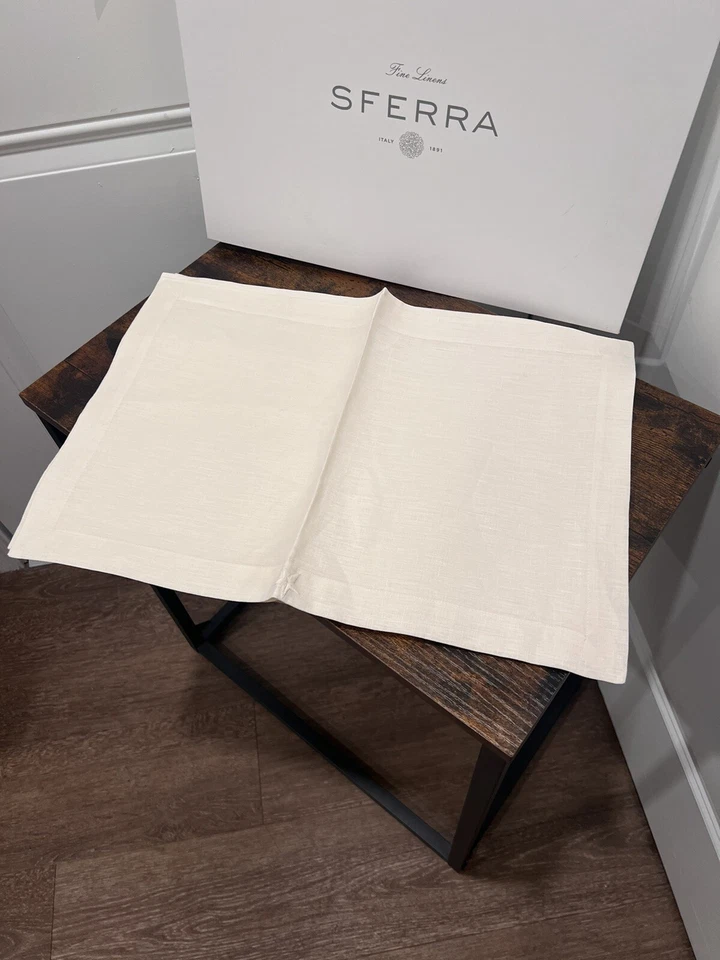 ITALY | SFERRA CLASSICO Placemats With Embroidered Star Linen 14 x20" Set/4 Ecru - Image 2 of 4