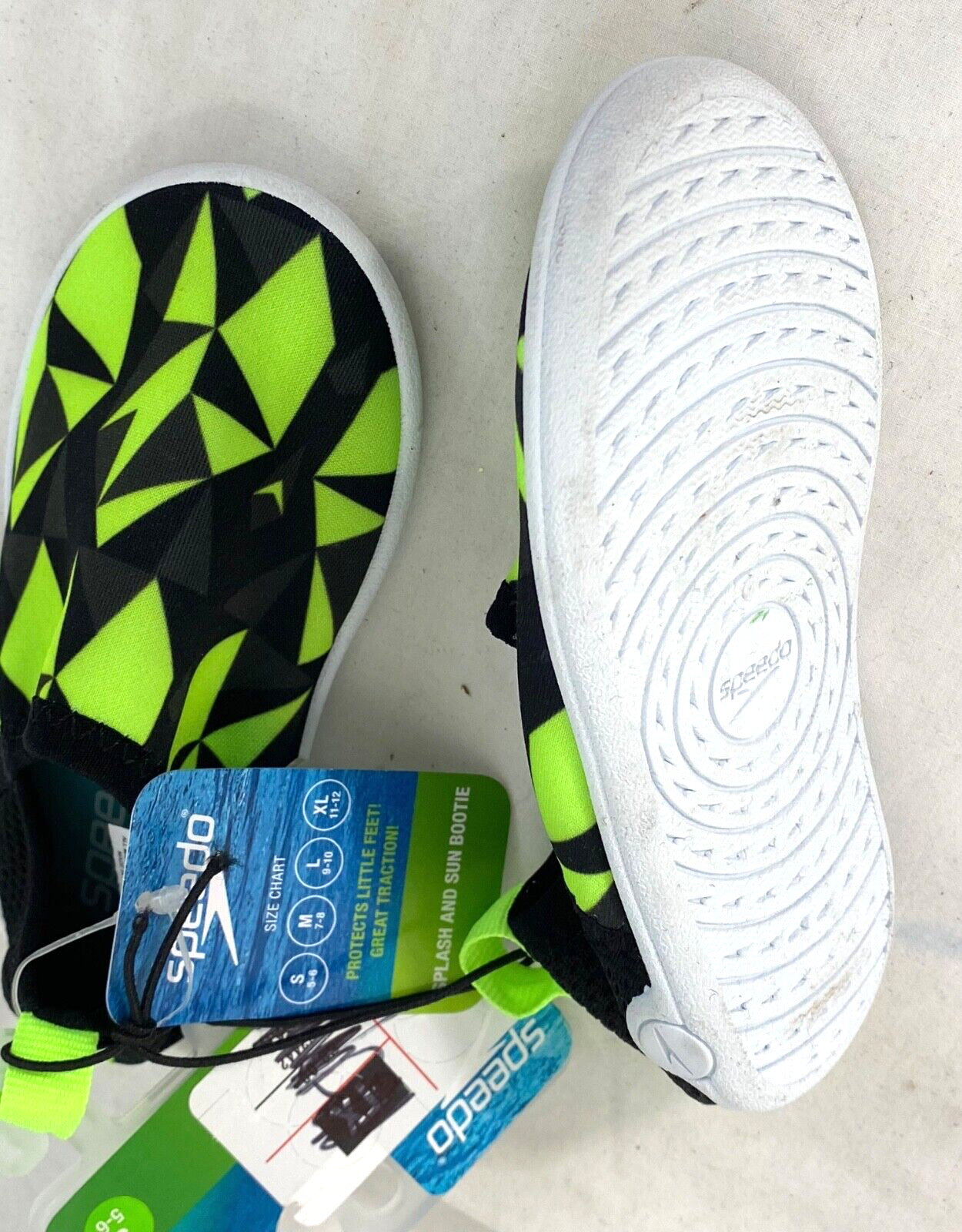 SAOLA scarpe acqua Speedo bambino piccole (5 6) nero giallo suola esterna trazione elastiche