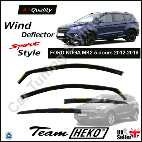 FORD KUGA MK2 5doors 20122019 4pc Wind Deflectors HEKO Tinted eBay