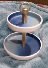 Bed Bath Beyond Wild Sage Trinket Dish 2 Tiers Carissa Colorwash Blue New
