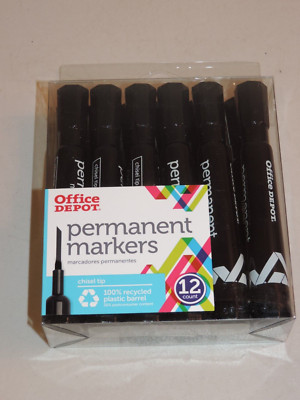NEW IN PACKAGE PERMANENT MARKERS, BLACK 12 COUNT CHISEL TIP 80 PACKS AVAILABLE
