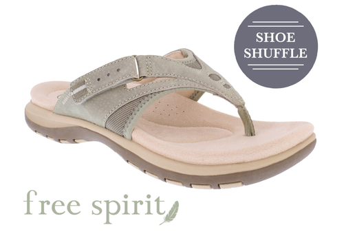 Sandales tongs Free Spirit Juliet 2 cuir toucher bout rapide post confort - Photo 6/6