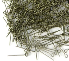 Bulk 500 Eyepins Antique Bronze Eye Pins 21 Gauge 20mm long