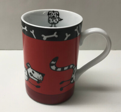 Vintage KONITZ Running Dog & Bones Coffee Tea Mug Germany