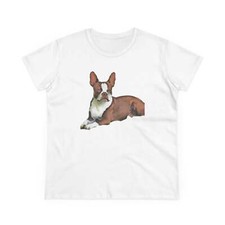 Boston Terrier Midweight Cotton Tee - Brown  White