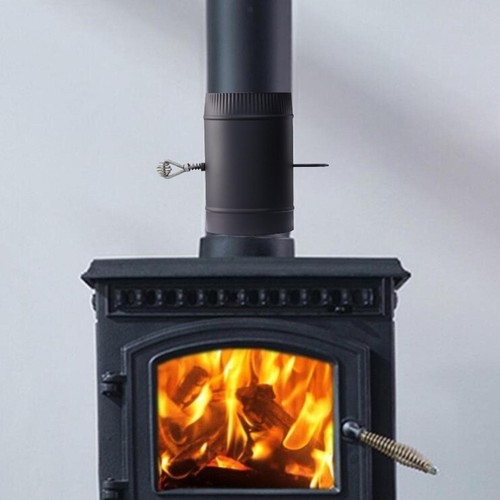 Stove Pipe with Damper Manual Volume Damper for Furnace Fireplace Outdoor - Picture 3 of 6