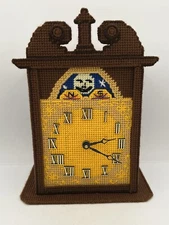 Grandfather Style Clock Knit Unique Stitched Needlework Crochet Works Moon