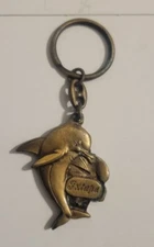 Used ixtapa zihuatanejo Dolphin Vintage Metal  Keychain - Key Ring Chain AS IS